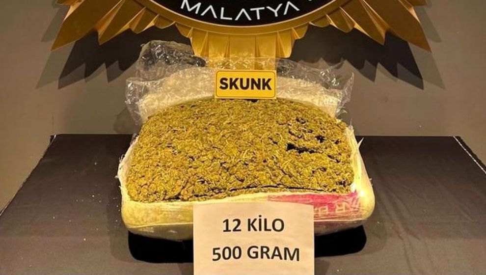 Malatya'da yolcu otobüsünde 12 kilo 700 gram sentetik uyuşturucu ele geçirildi